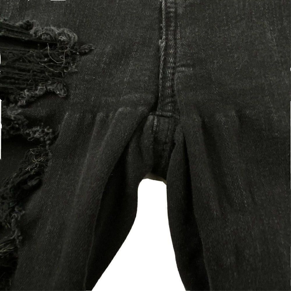 American Eagle size 4S High Rise Jegging Next Level Stretch Distress Jeans Black - Picture 4 of 12